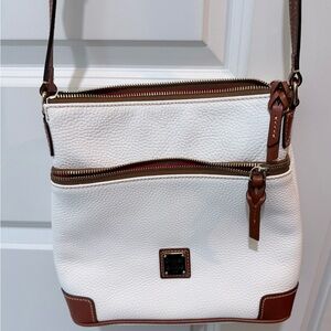 Dooney & Bourke White and Tan Crossbody Bag